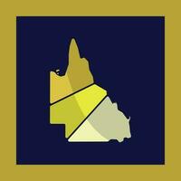 Brisbane mapa geométrico moderno creativo logo vector
