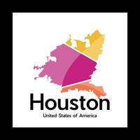 mapa de houston ciudad ilustración creativo logo vector