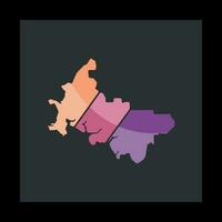 darwin ciudad mapa geométrico creativo logo vector