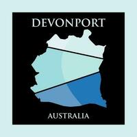 devonport ciudad mapa geométrico sencillo logo vector