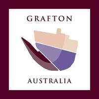 Grafton City Map Modern Geometric Simple Logo vector