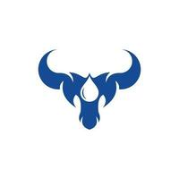 Bull Head Drop Water Modern Simple Logo vector