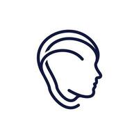 Human head Face Line Simple Creative Logo vector