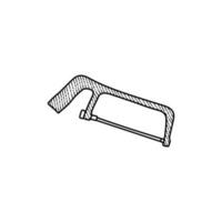 Hacksaw Tool Line Art Illustration Creative Design vector