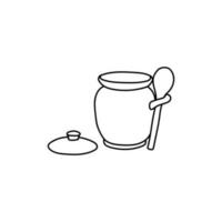 jarra y cuchara línea sencillo creativo logo vector