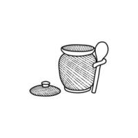 Jug And Spoon Line Art Style Illustration Creative Design vector