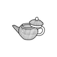 Teapot Water Line Art Style Creative Logo vector