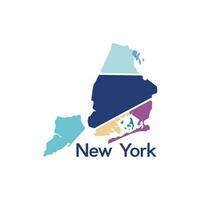 New York City Map Geometric Creative Logo vector