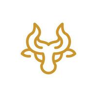 Animal Bull Head Line Simplicity Modern Creative Logo vector