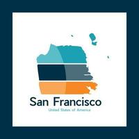 San Francisco Map Geometric Creative Logo vector