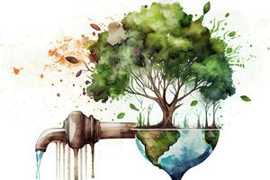 World environmental ecology, CSR, ESG eco-friendly. photo