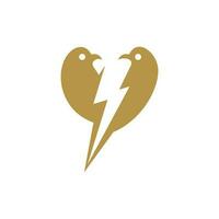 Two bird lightning bolt animal modern logo vector