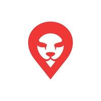 Animal Lion Face Pin Modern Creative Logo vector