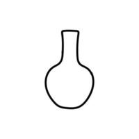 Vase Porcelain Glass Line Simple Logo vector