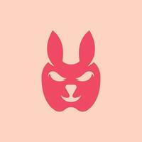 Conejo cara animal manzana creativo logo vector