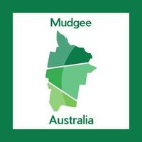 Mudgee ciudad mapa moderno creativo logo vector