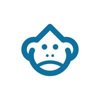 Monkey Drop Water Line Simple Logo vector