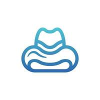 Cowboy Hat Cloud Line Simple Logo vector