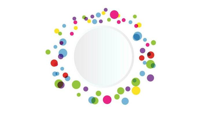 White Backdrop with Colorful Circles