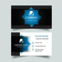 Business Card Template in Blue vector