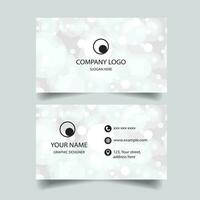 Business Card Template with White Bokeh Background vector