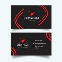 Business Card Template in Red and Black vector