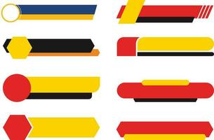 set of labels. Set of vector banners in flat style. Red, yellow, blue and black colors.