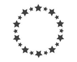 Start decoration frame in vector. Stars abstract round border. vector