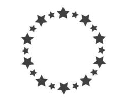 Start decoration frame in vector. Stars abstract round border. vector