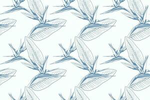 Floral pattern seamless vector background. Foliage and flower wallpaper design of nature.