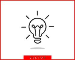 Light bulb icon vector. Llightbulb idea logo concept. Lamp electricity icons web design element. Led lights isolated silhouette. vector