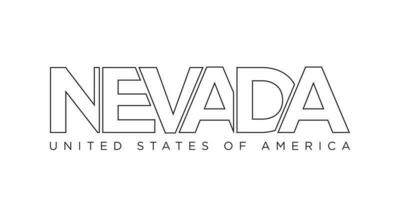 Nevada, Estados Unidos tipografía eslogan diseño. America logo con gráfico ciudad letras para impresión y web. vector