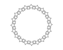 Start decoration frame in vector. Stars abstract round border. vector