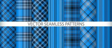 Set textile background vector. Check texture seamless. Pattern plaid tartan fabric. vector