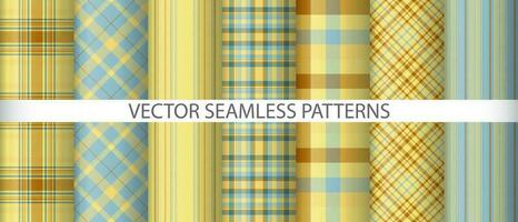 Set seamless tartan pattern. Textile texture background. Vector plaid fabric check.