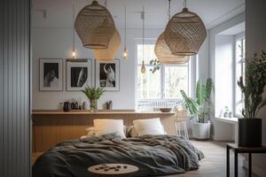 interior design of bedroom . photo