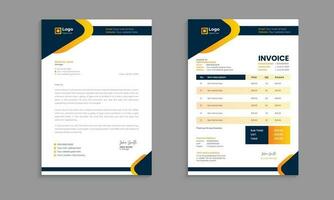 Creative modern letterhead and invoice template design with color and concept variation bundle vector