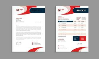 Creative modern letterhead and invoice template design with color and concept variation bundle vector