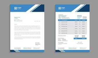 Professional corporate business letterhead and invoice template with color, concept variation bundle vector