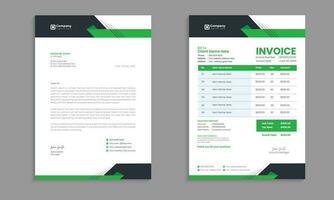 Corporate and flat business invoice design with a bundle of 2 variations and professional letterhead vector