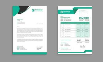 Creative modern letterhead and invoice template design with color and concept variation bundle vector