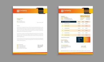 Creative modern letterhead and invoice template design with color and concept variation bundle vector