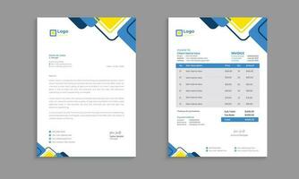 Creative modern letterhead and invoice template design with color and concept variation bundle vector