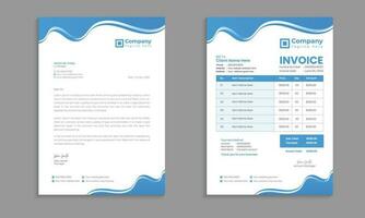 Creative modern letterhead and invoice template design with color and concept variation bundle vector