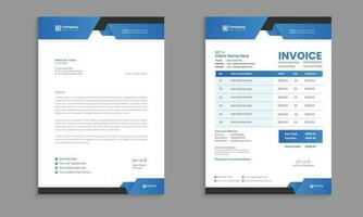 Creative modern letterhead and invoice template design with color and concept variation bundle vector