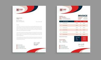 Creative modern letterhead and invoice template design with color and concept variation bundle vector