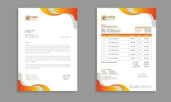 Creative modern letterhead and invoice template design with color and concept variation bundle vector