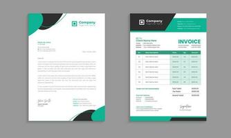 Creative modern letterhead and invoice template design with color and concept variation bundle vector