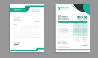 Creative modern letterhead and invoice template design with color and concept variation bundle vector