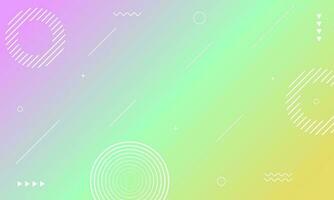 Beautiful pastel gradient background with geometrical shapes vector